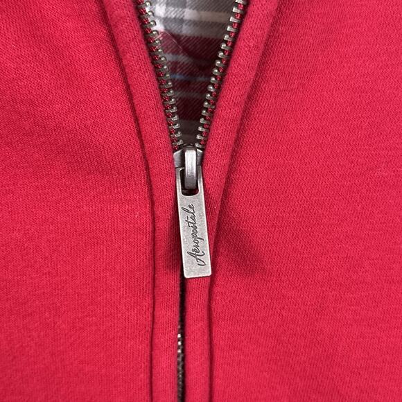 Vintage Y2K Aeropostale Faux Fur Zip Hoodie Juniors Size XL Red Jacket A87 Lined - Picture 4 of 14